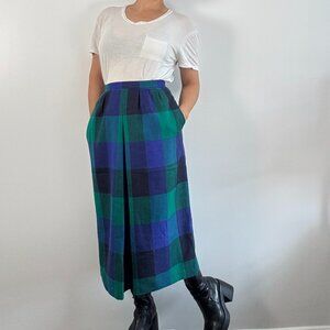 Vintage ALLURE Plaid Below-the-knee Skirt - Size S